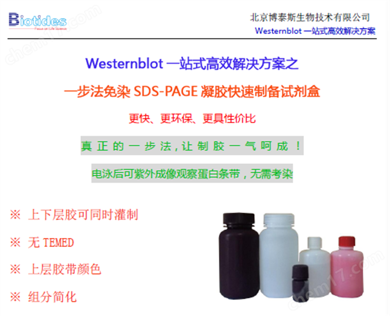 Biotides一步法免染15% SDS-PAGE凝膠快速制備試劑盒