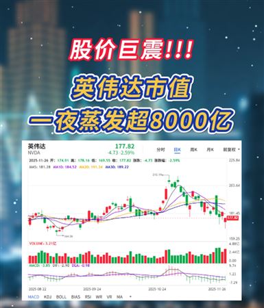 股價巨震?。?！英偉達(dá)市值一夜蒸發(fā)超8000億