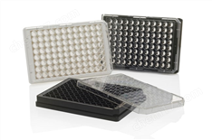 96 孔黑色板，未經處理的蓋玻片表面，無蓋，非無菌，每包 5 個