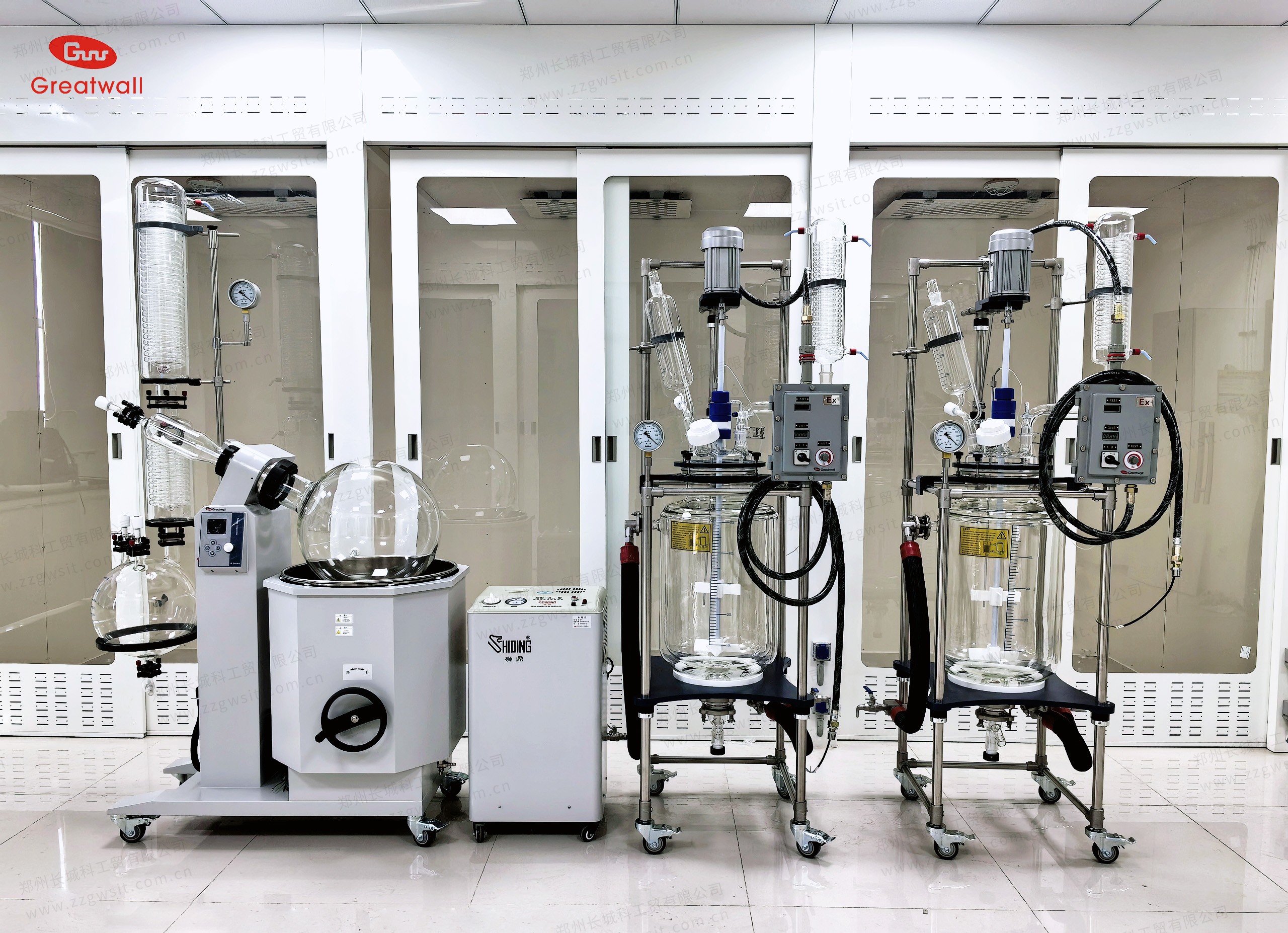 R-1050+95泵+GR-50.jpg 变频调速双层玻璃反应釜50L